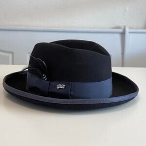 Bailey of Hollywood "Godfather" 100% wool sz Large color black/navy blue wool